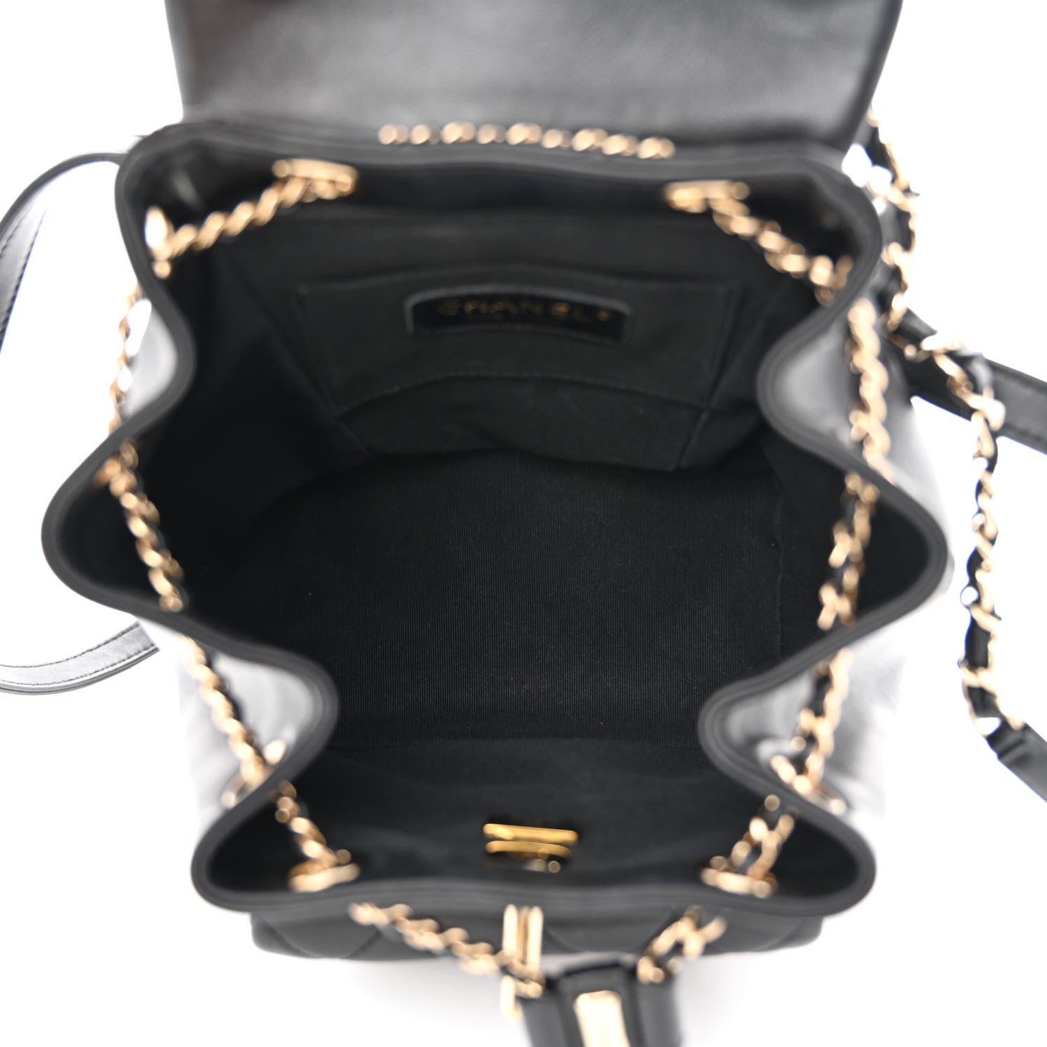 Chanel Lambskin Quilted Small Duma Drawstring Backpack Black 5 of 12