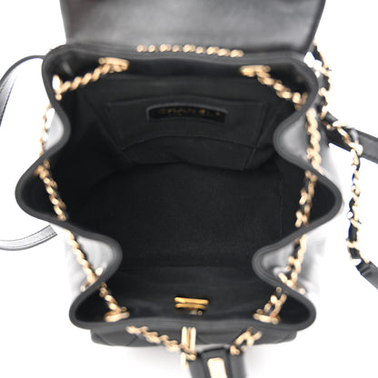 Chanel Lambskin Quilted Small Duma Drawstring Backpack Black 5 of 12
