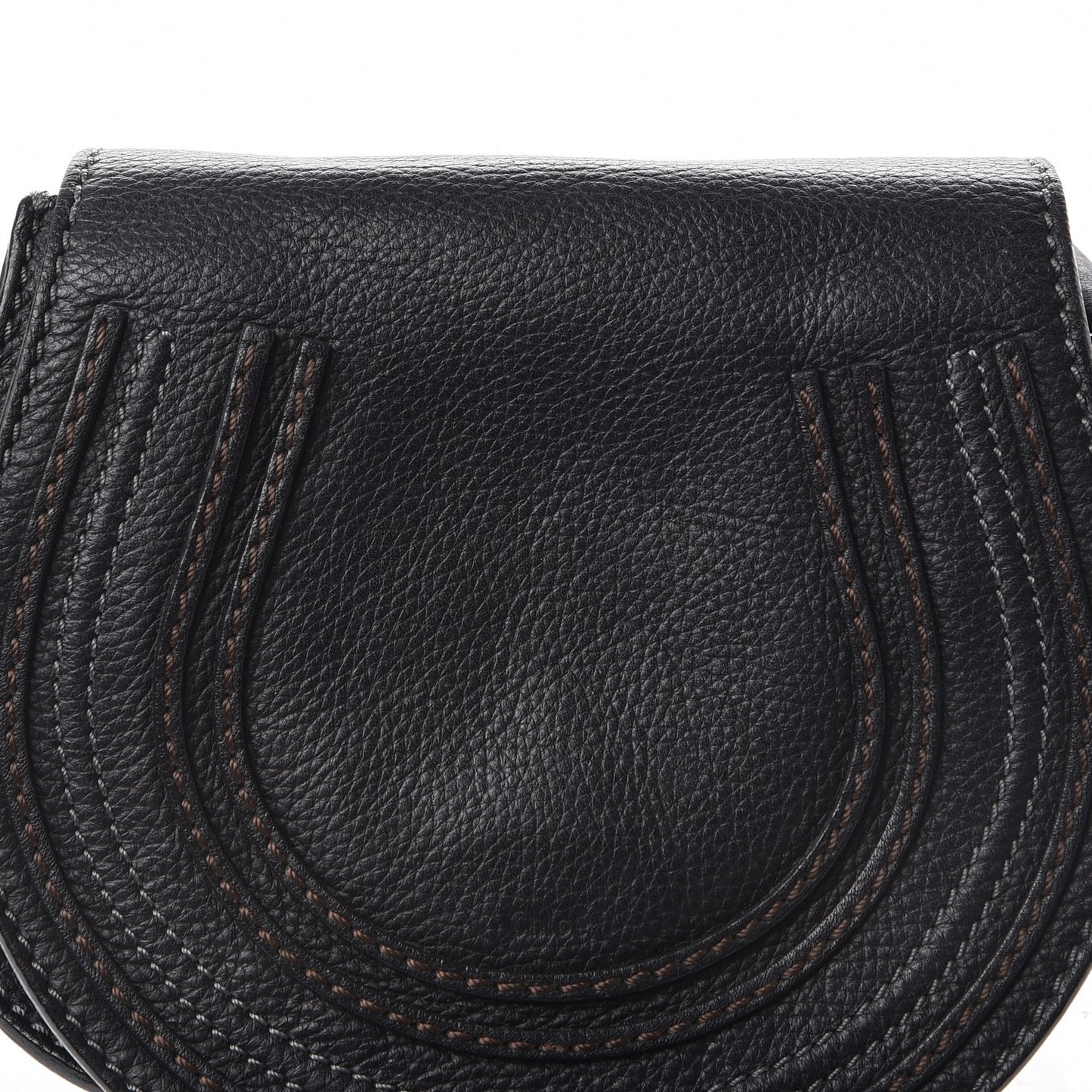 Calfskin Mini Marcie Round Crossbody Bag Black