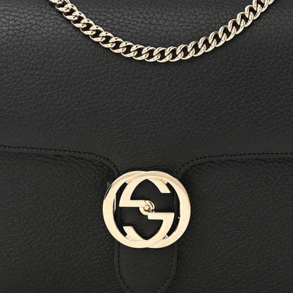 Gucci Dollar Calfskin Interlocking G Shoulder Bag Black 8 of 10