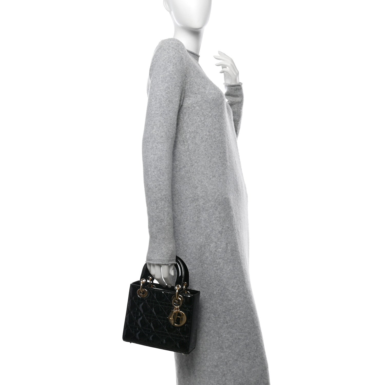 Christian Dior Patent Cannage Small Lady Dior Black 2 of 11
