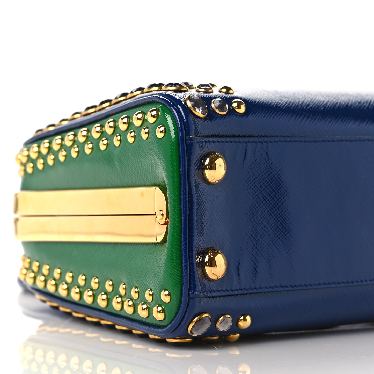Saffiano Vernice Crystal Bag Bluette Verde