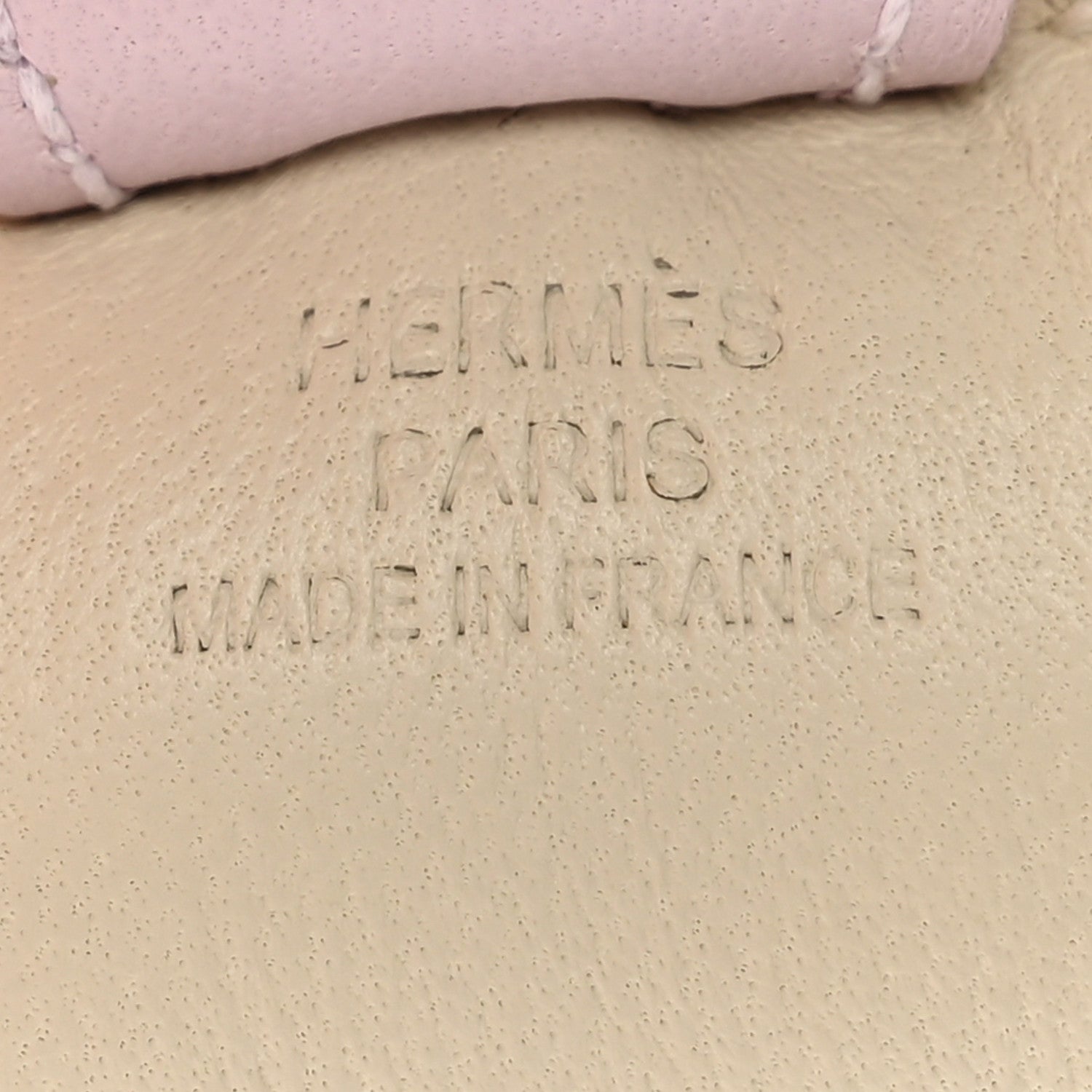 Hermes Milo Lambskin Grigri Rodeo Horse Bag Charm PM Craie Gold Mauve Pale 3 of 7
