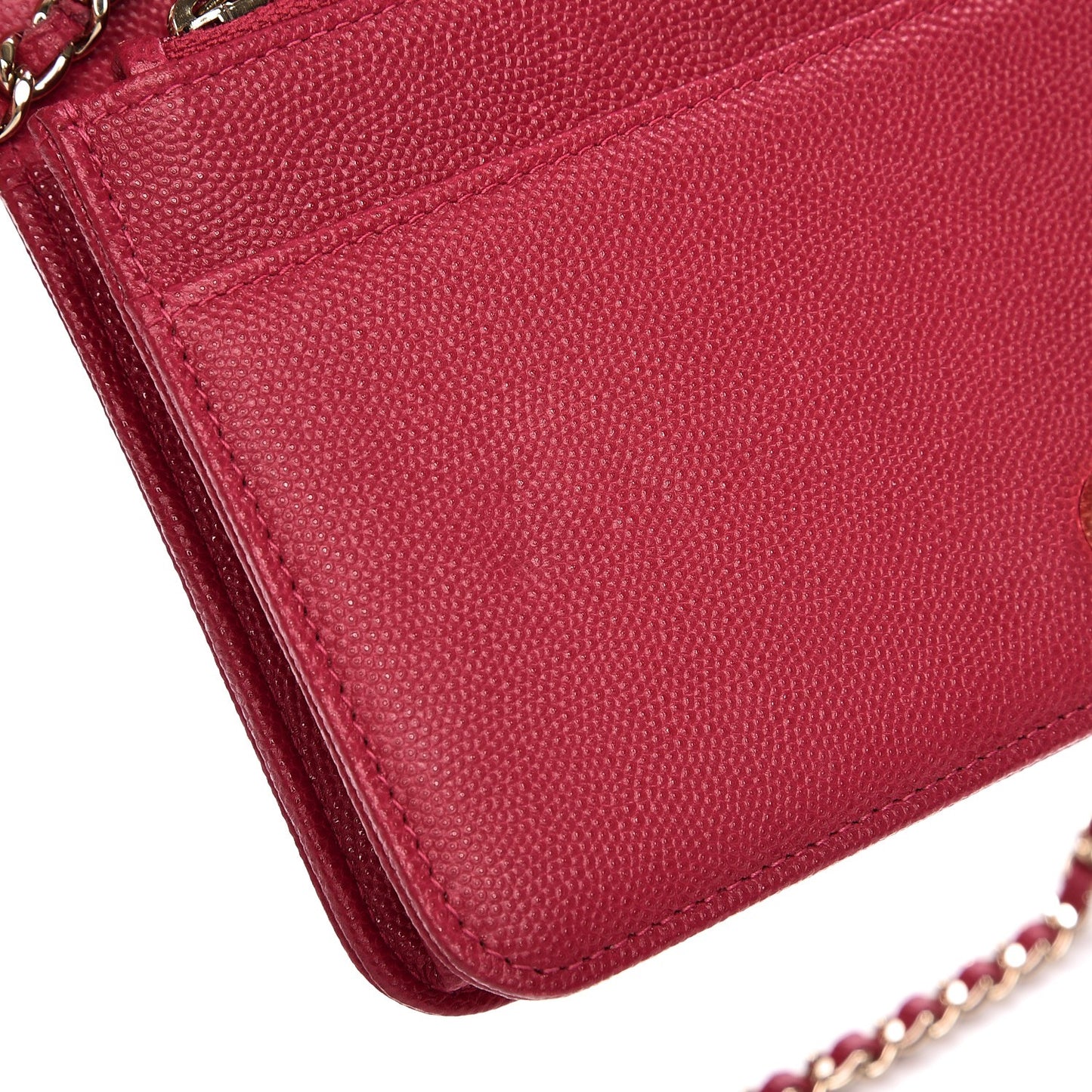 Caviar Quilted Boy Wallet On Chain WOC Fuchsia