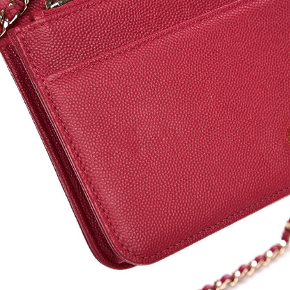Chanel Caviar Quilted Boy Wallet On Chain WOC Fuchsia 11 of 14