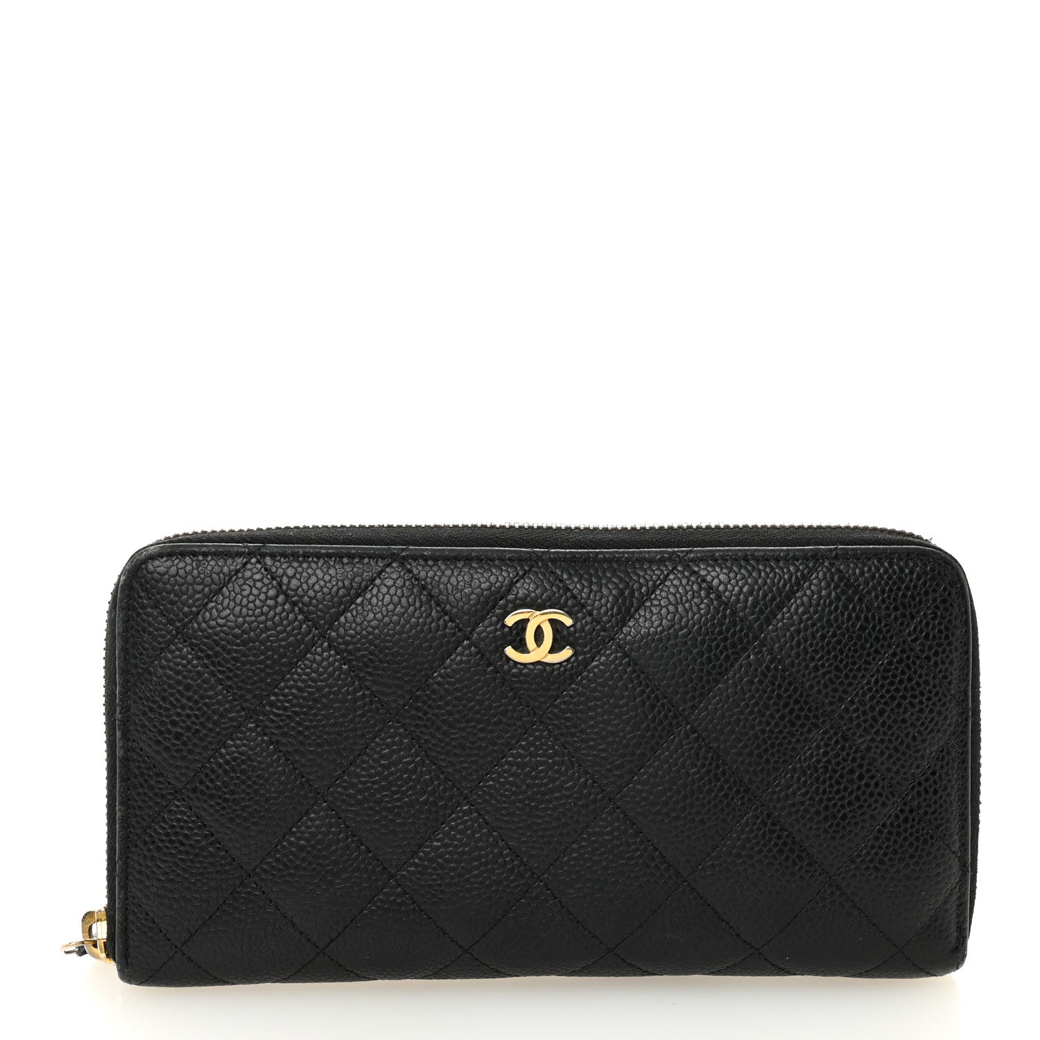 Chanel Caviar Quilted Large Gusset Zip Around Wallet Black 1 of 11