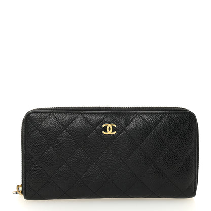 Chanel Caviar Quilted Large Gusset Zip Around Wallet Black 1 of 11