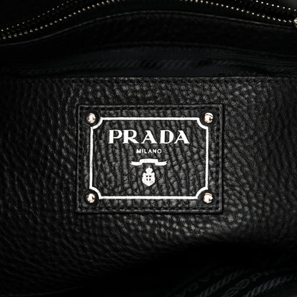 Prada Vitello Daino Side Pocket Hobo Black 6 of 12