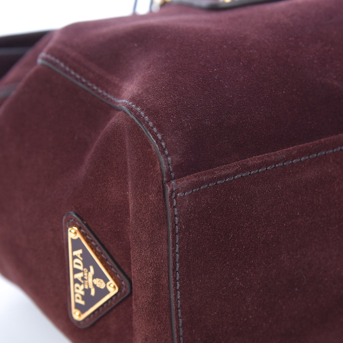 Scamosciato Suede Foldover Pushlock Chain Satchel Prugna