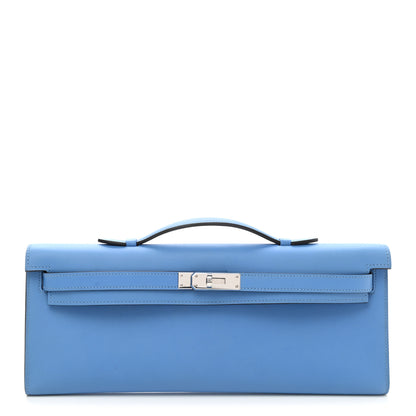Hermes Swift Kelly Cut Clutch Pochette Bleu Paradis 1 of 9