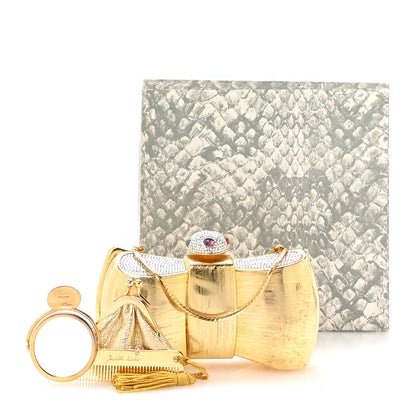 Judith Leiber Crystal Bow Minaudiere Clutch Gold 12 of 13