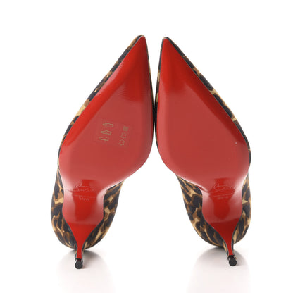 Christian Louboutin Nappa Silk Leopard Clare 80 Pumps 35.5 Marron 6 of 12