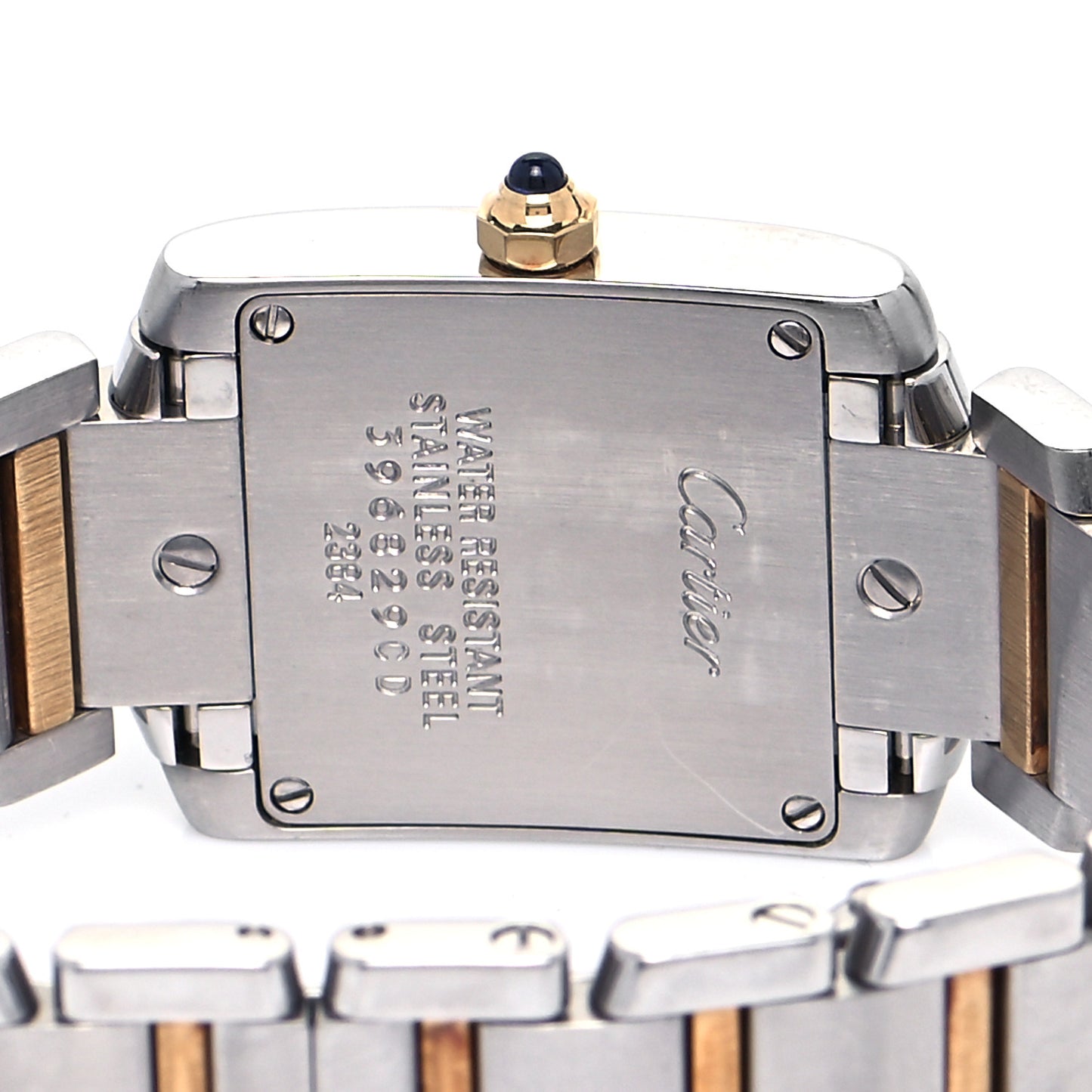 Stainless Steel 18K Yellow Gold 20mm Tank Francaise Quartz Watch