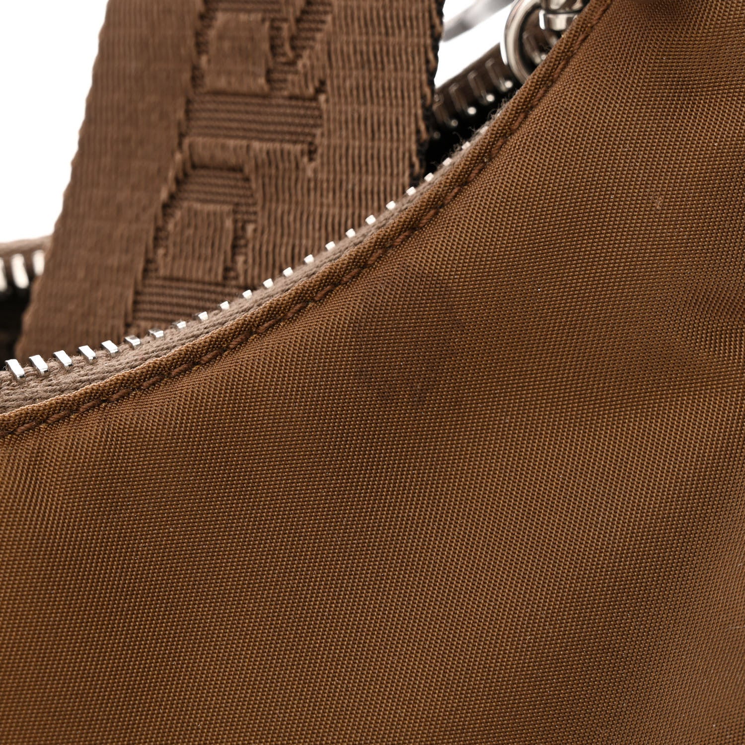 Prada Tessuto Nylon Saffiano Re-Edition 2005 Shoulder Bag Cacao 14 of 15