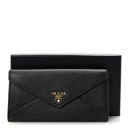Prada Saffiano Metal Envelope Wallet Black 7 of 7