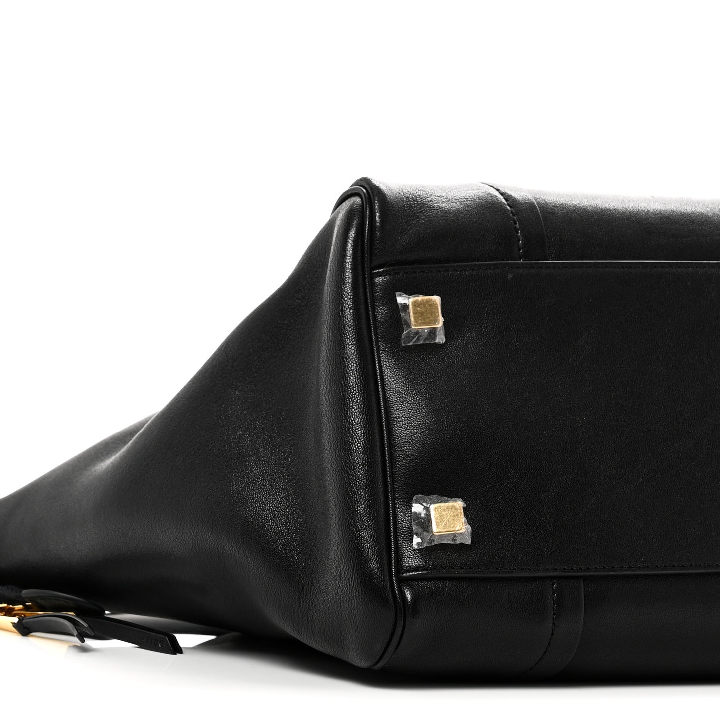 Supple Shiny Lambskin Medium Smiling New Luggage Black