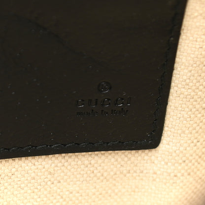 Gucci Dollar Calfskin Boar Effect Bee Star Zip Wristlet Pouch Black 7 of 9