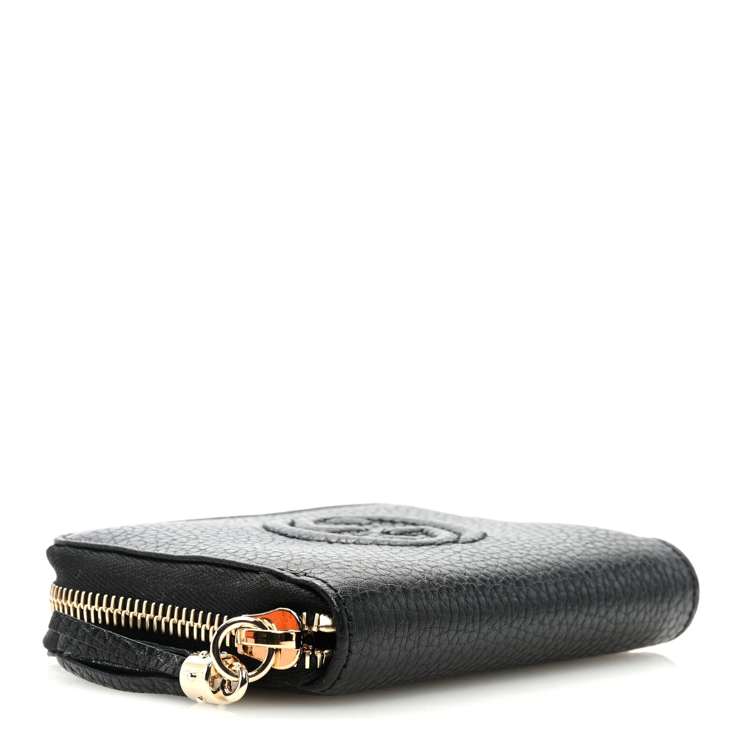 Pebbled Calfskin Soho Compact Disco Zip Around Wallet Black