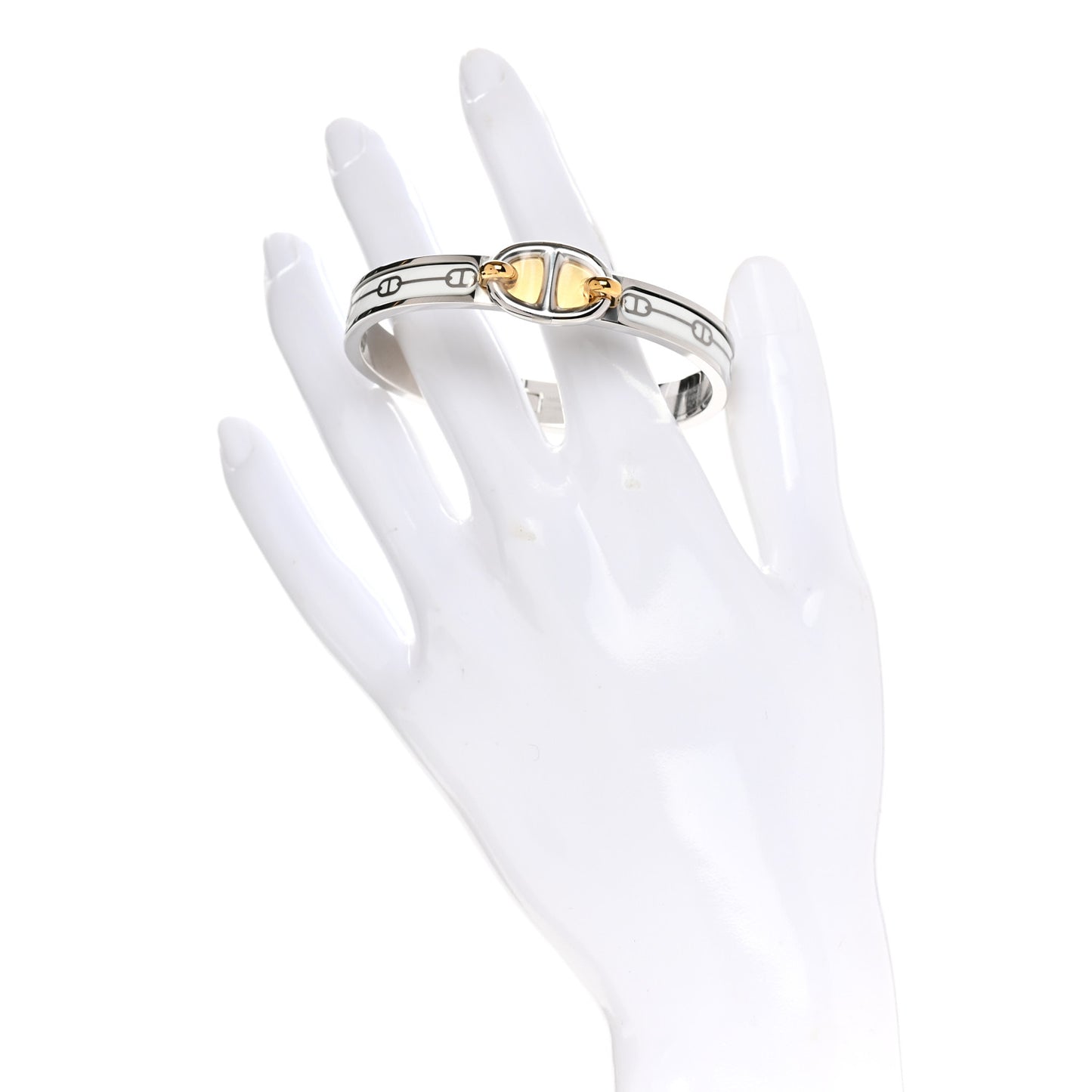 Enamel Mini Farandole Clic Chaine D'Ancre Bracelet Platine White