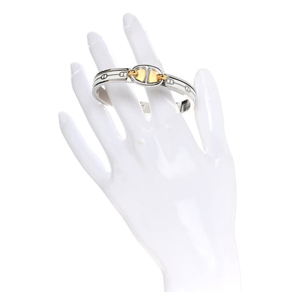 Hermes Enamel Mini Farandole Clic Chaine D'Ancre Bracelet Platine White 2 of 5