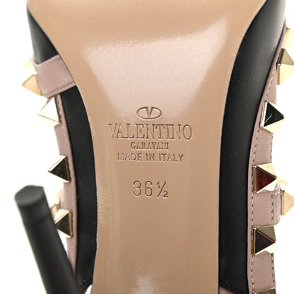 Valentino Garavani Nappa Rockstud Ankle Strap Pumps 36.5 Black Poudre 7 of 8