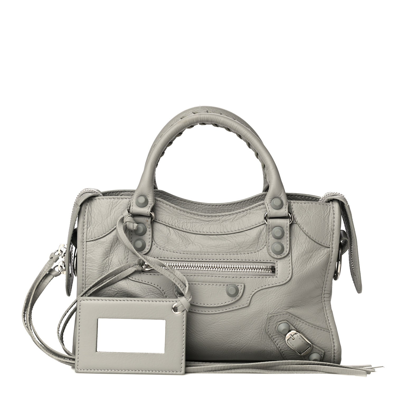 Balenciaga Matte Goatskin Rubber Covered Classic Hardware Mini City Gris Glace 1 of 12