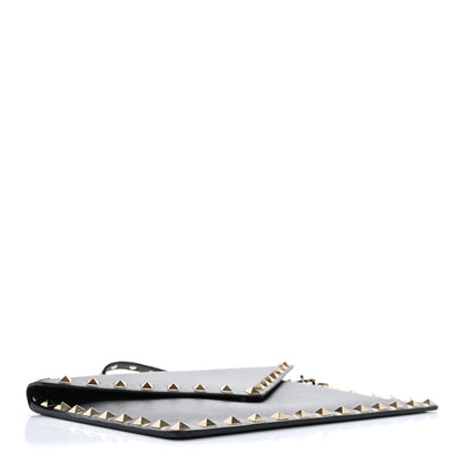 Valentino Garavani Vitello Medium Rockstud Envelope Flat Wristlet Pouch Black 4 of 10