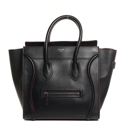 Celine Smooth Calfskin Mini Luggage Black Pink Trim 1 of 9