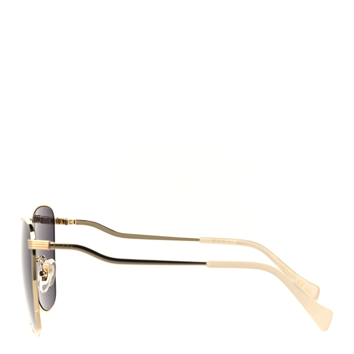 Gucci Metal Square Frame Sunglasses GG0970S Gold Grey 3 of 7