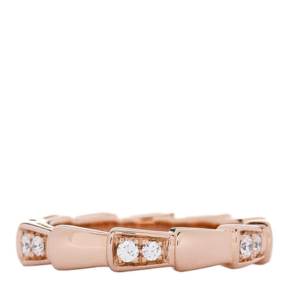 Bulgari 18K Rose Gold Diamond Serpenti Viper Ring 50 5.25 1 of 5