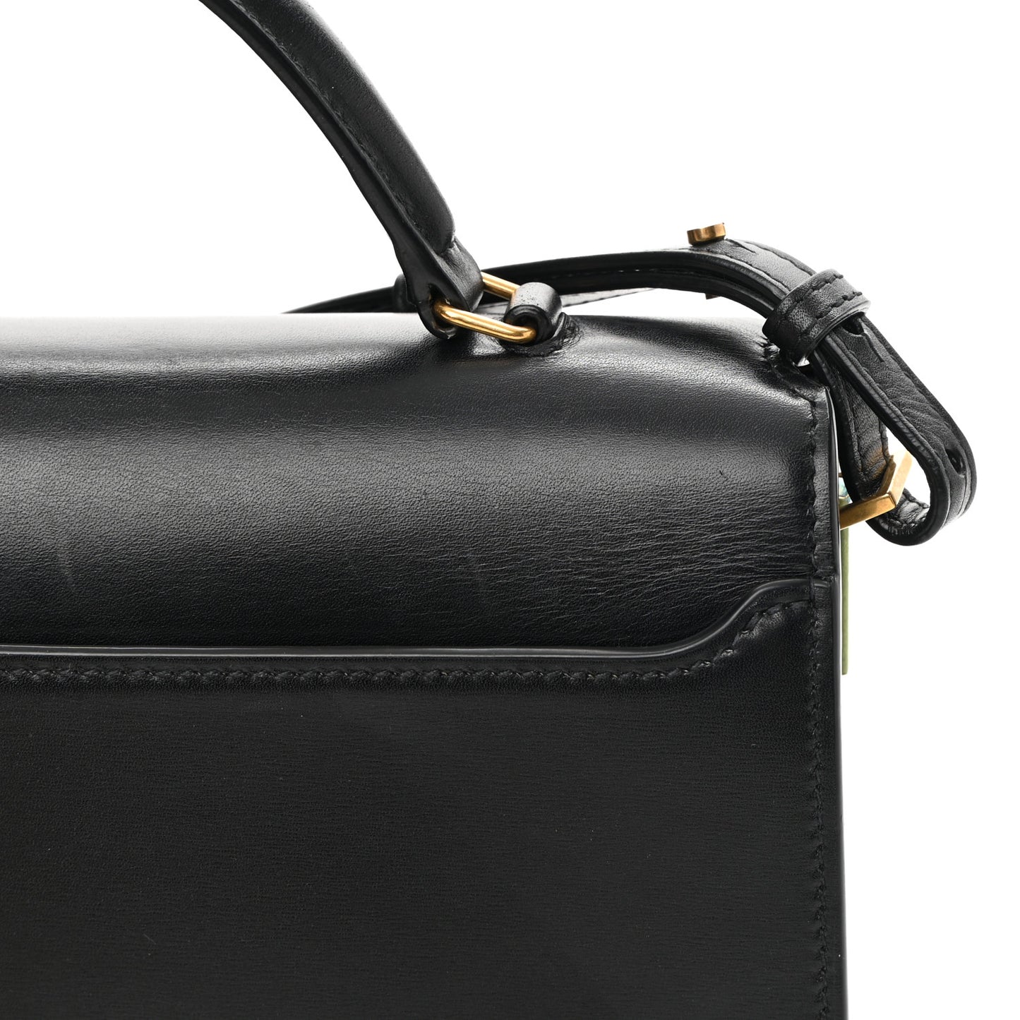 Smooth Calfskin Medium Classic Monogram Cassandra Top Handle Black Rouge Legion