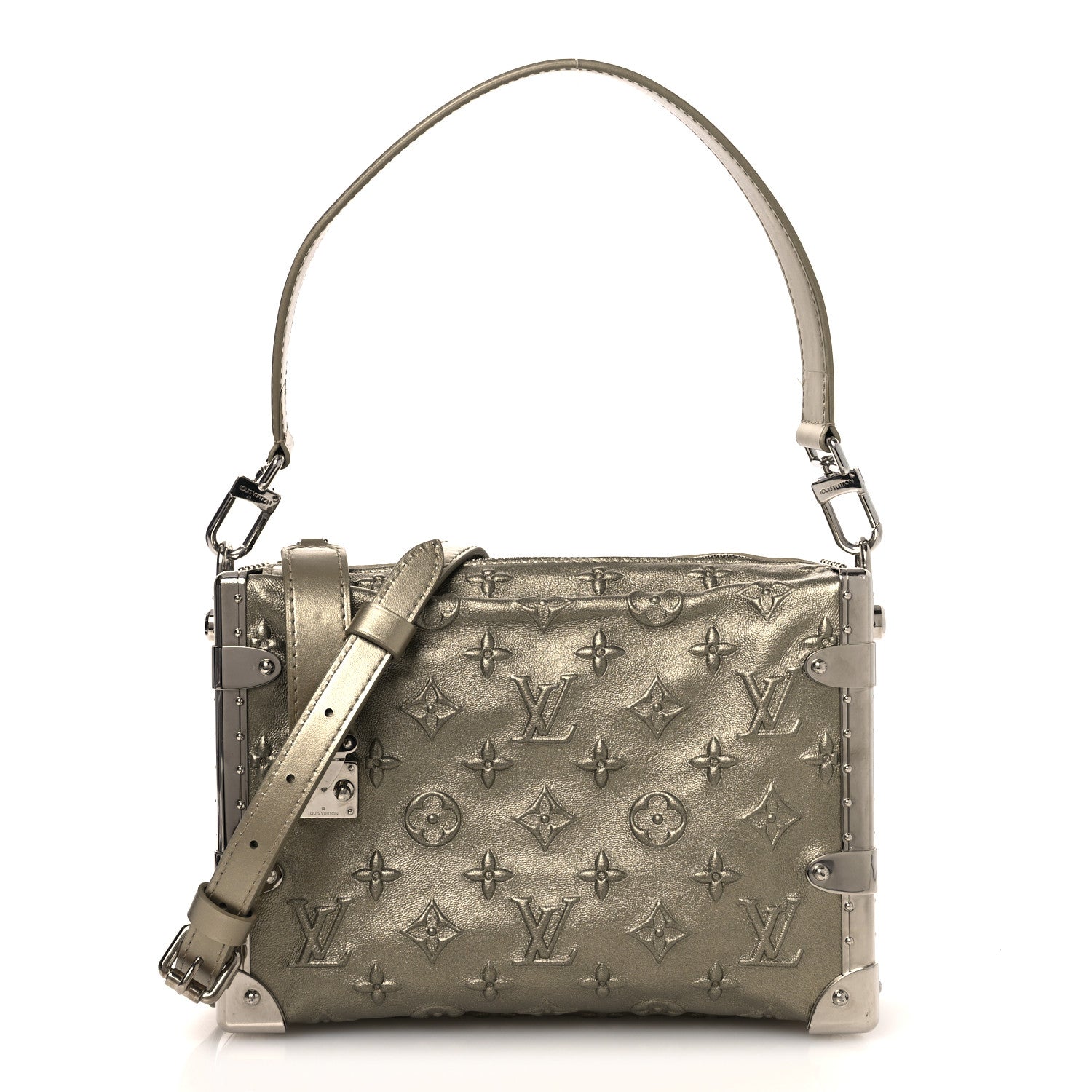Louis Vuitton Calfskin Debossed Monogram Side Trunk Light Gold 1 of 12