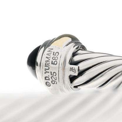 David Yurman Sterling Silver 14K Yellow Gold Black Onyx 7mm Cable Classics Bracelet 3 of 3