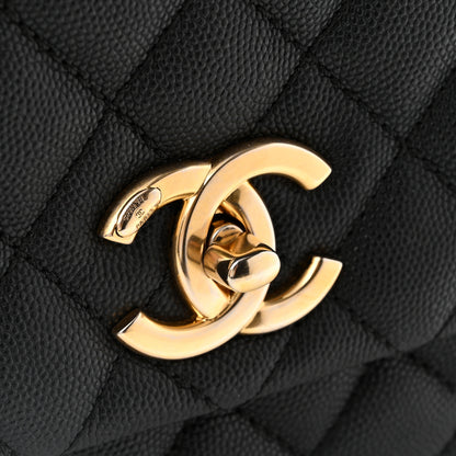 Chanel Caviar Quilted Small Coco Handle Flap Black 12 of 13