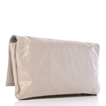 Prada Nappa New Look Fold Over Clutch Alluminio 3 of 10