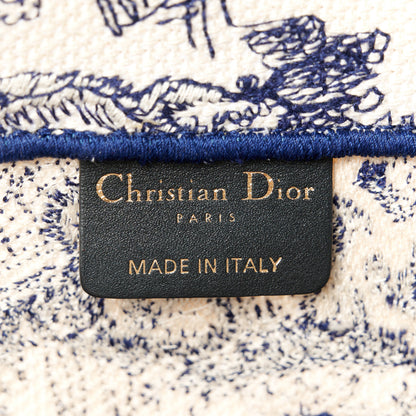 Christian Dior Canvas Embroidered Medium Dioriviera Toile De Jouy Book Tote Blue 6 of 10