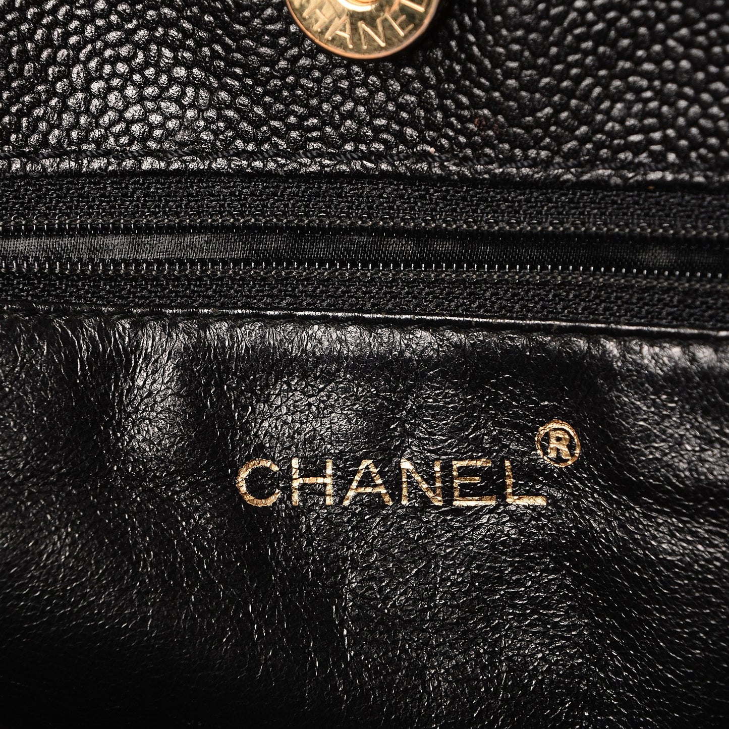 Caviar Quilted Flap Shoulder Bag Black