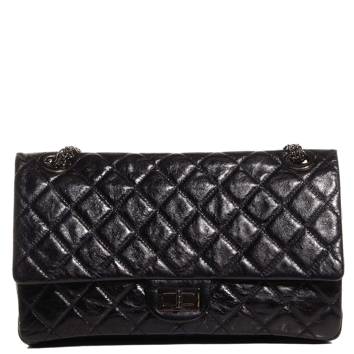 Chanel Glazed Calfskin 2.55 Reissue 227 Flap Black 1 of 9