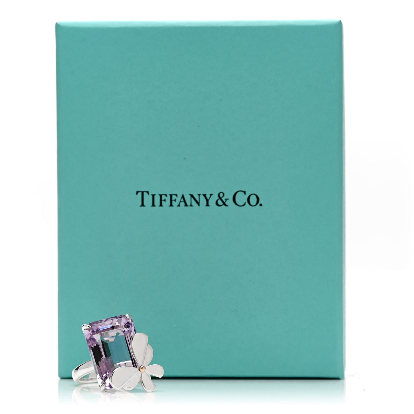 Sterling Silver 18K Rose Gold Amethyst Return to Tiffany Love Bugs Butterfly Ring 52 6