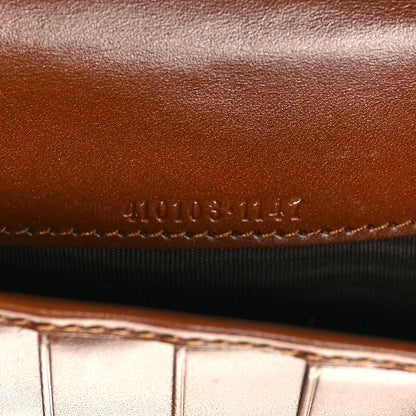 Gucci GG Supreme Monogram Cuoio Toscano Zip Around Organizer Wallet Beige Ebony Cuir 8 of 10
