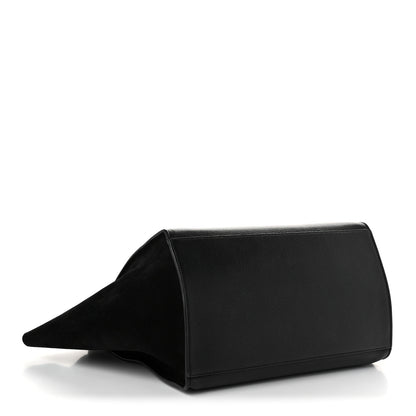 Celine Drummed Calfskin Suede Large Trapeze Black 4 of 9