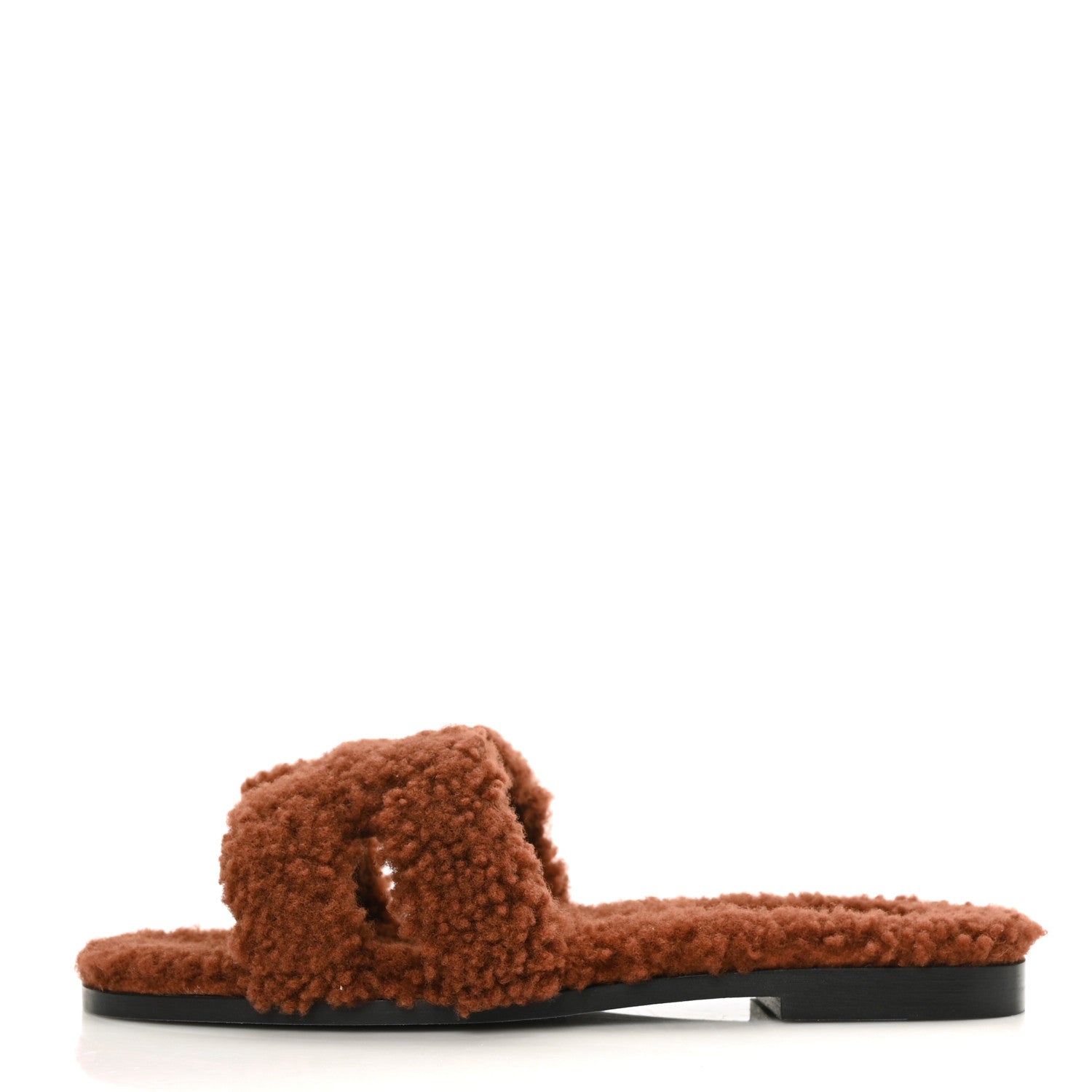 Hermes Woolskin Oran Sandals 36 Cognac 1 of 8