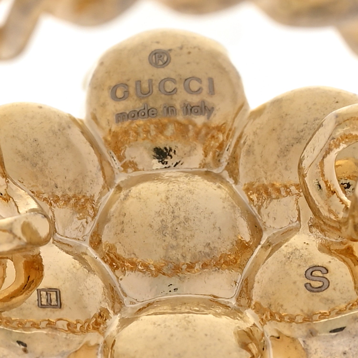 Gucci Metal Pearl Double G Ring S 52 6 Gold 4 of 5
