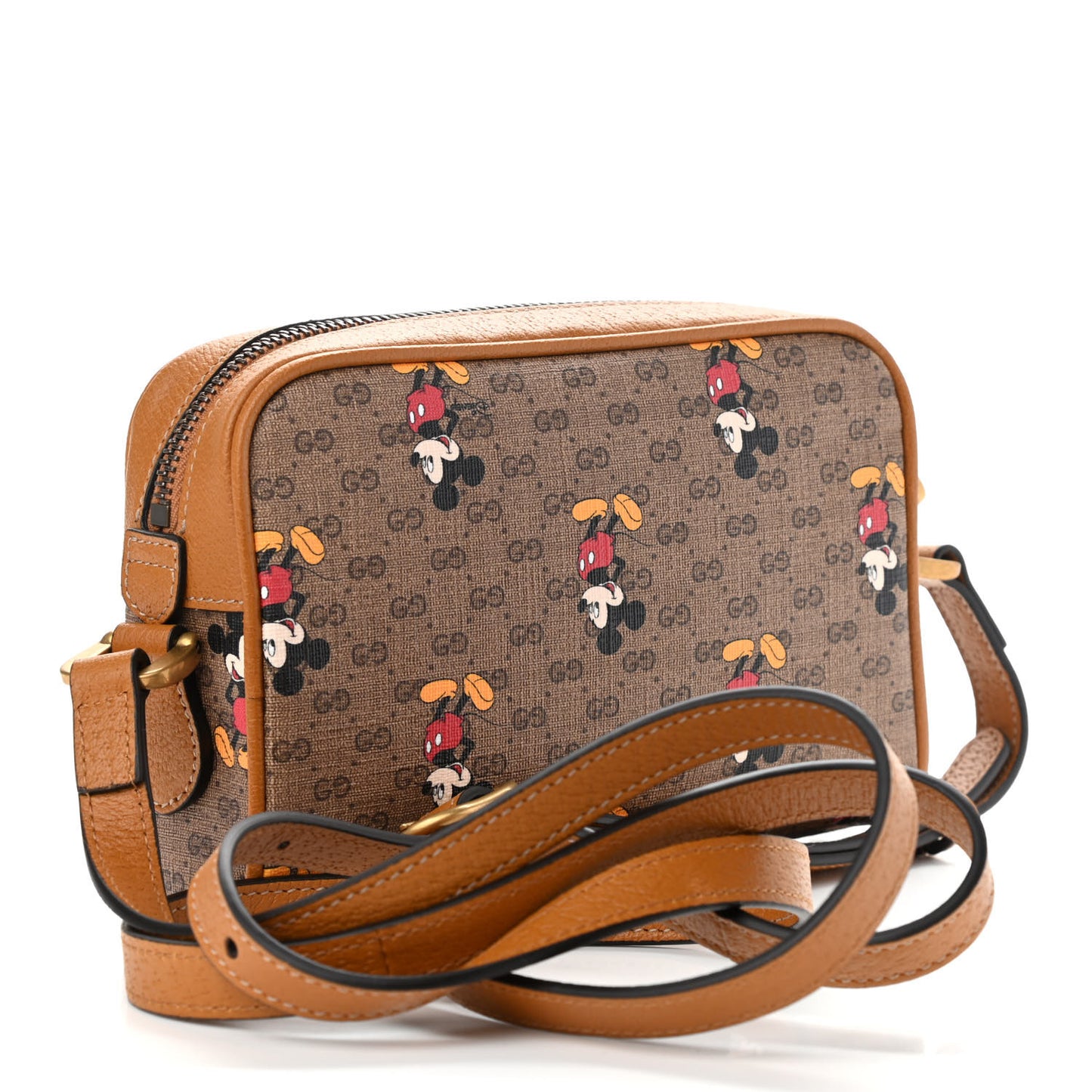 X DISNEY Mini Vintage GG Supreme Monogram Mickey Mouse Shoulder Bag Beige Vintage Sun Oil