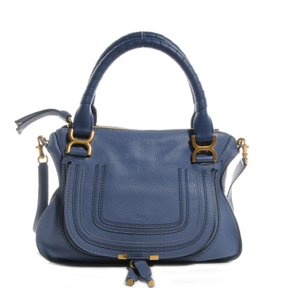 Chloe Calfskin Leather Medium Marcie Satchel Street Blue 1 of 9