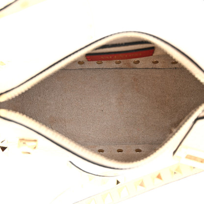 Valentino Garavani Pebbled Calfskin Small Rockstud Flip Lock Shoulder Bag Light Ivory 5 of 13