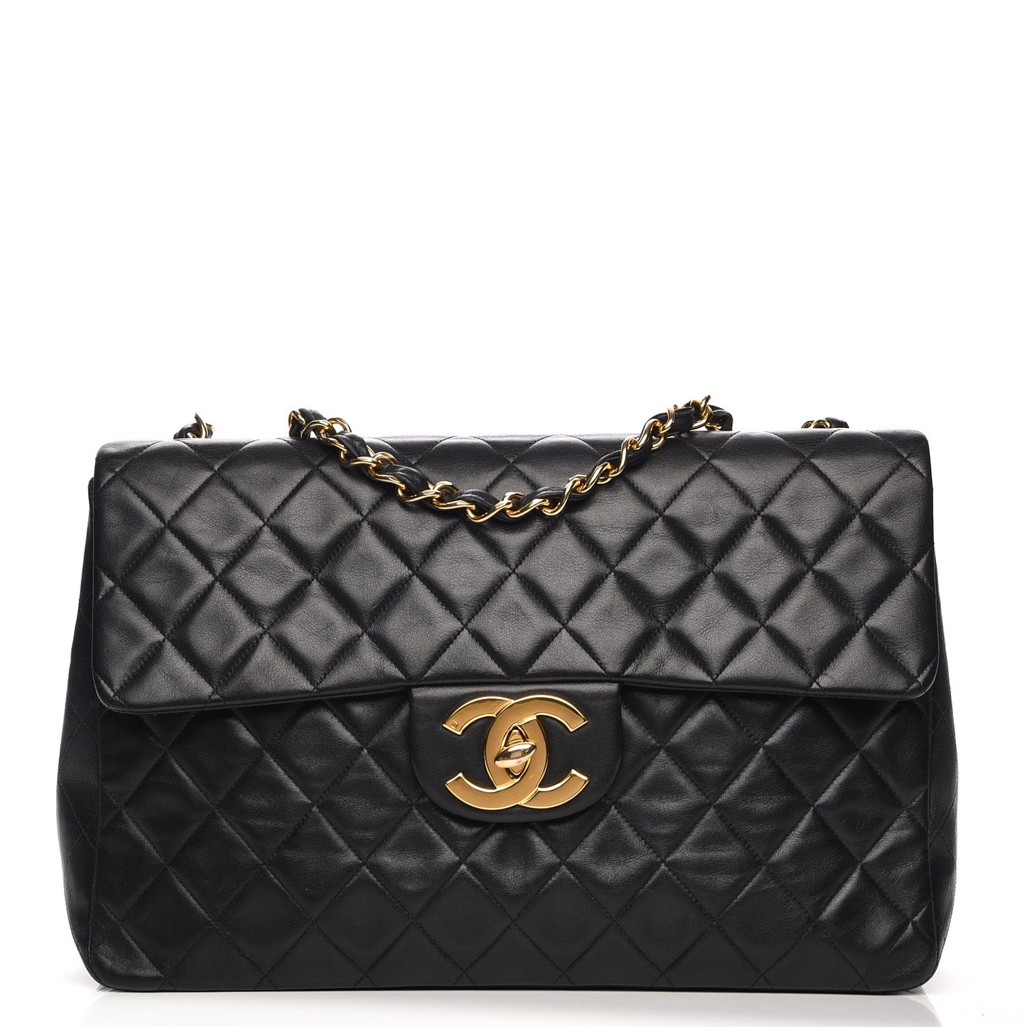 Lambskin XL Jumbo Flap Black