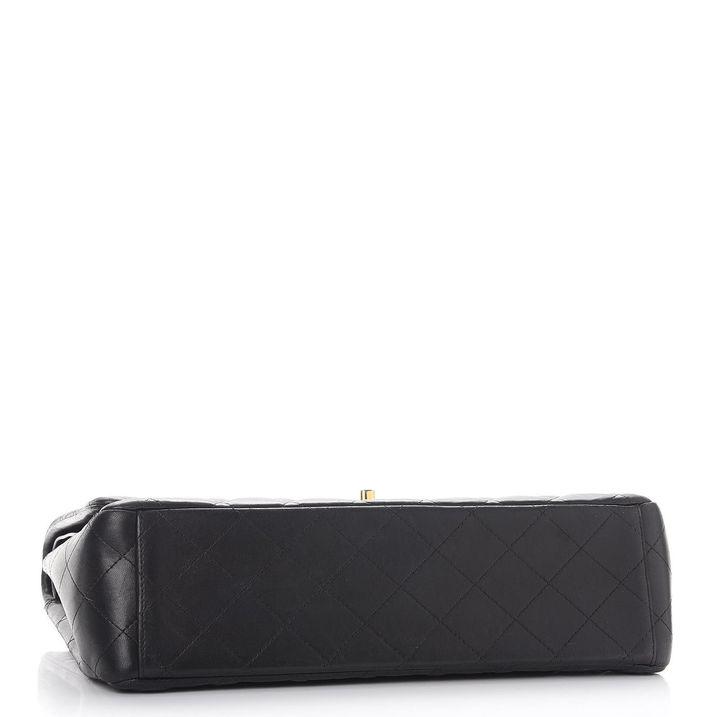 Lambskin Quilted Maxi Double Flap Black