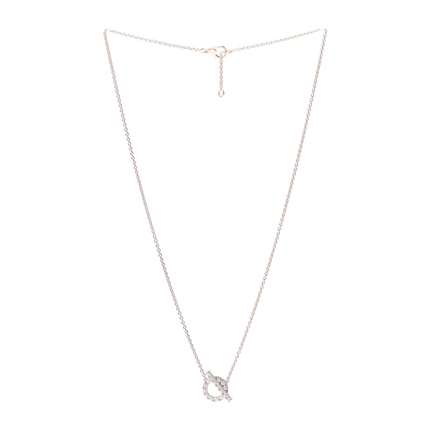 18K Rose Gold Diamond Finesse Pendant Necklace