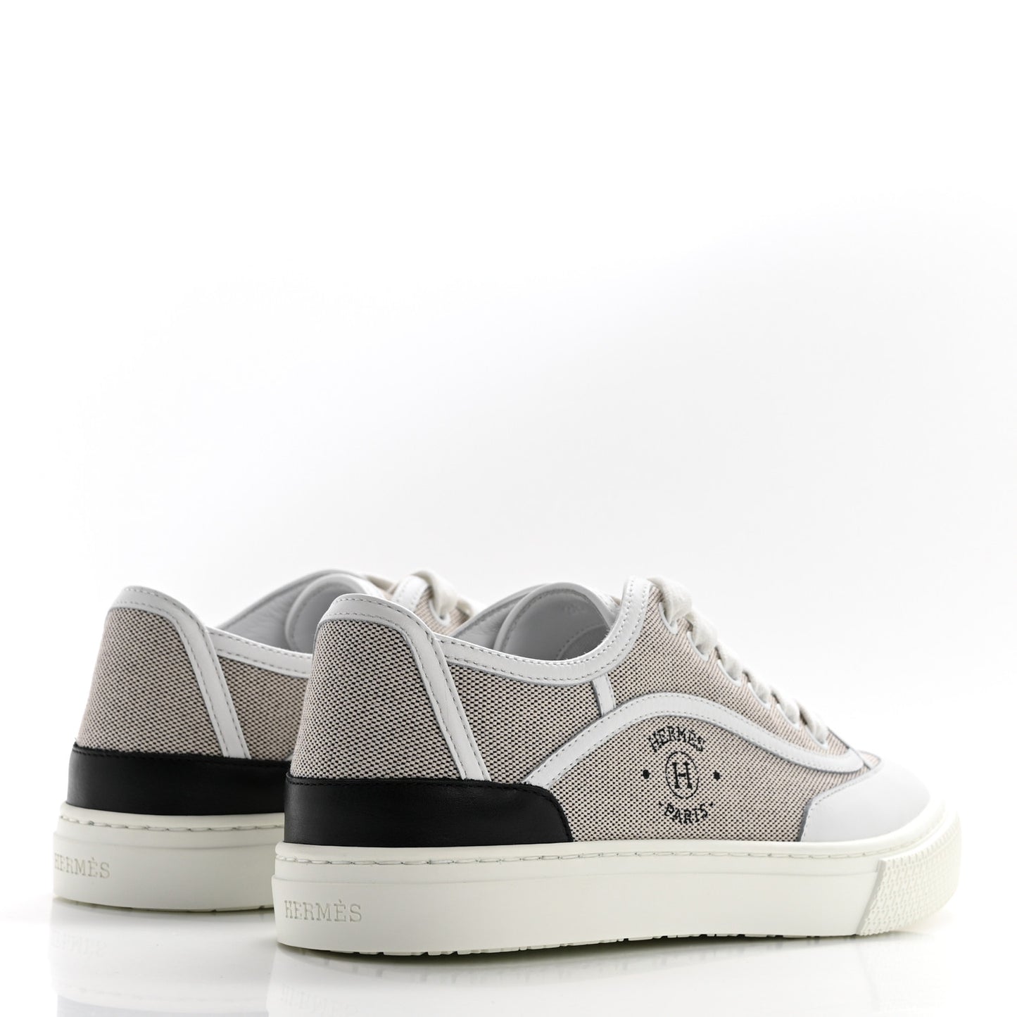 Canvas Calfskin Get Sneakers 36 Prunoir Blanc
